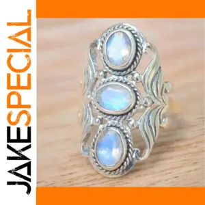 Vintage Silver Ring with Blue Zircons