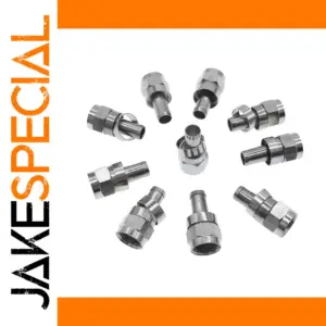 Set of 10 Silver F-Type Coaxial Connectors