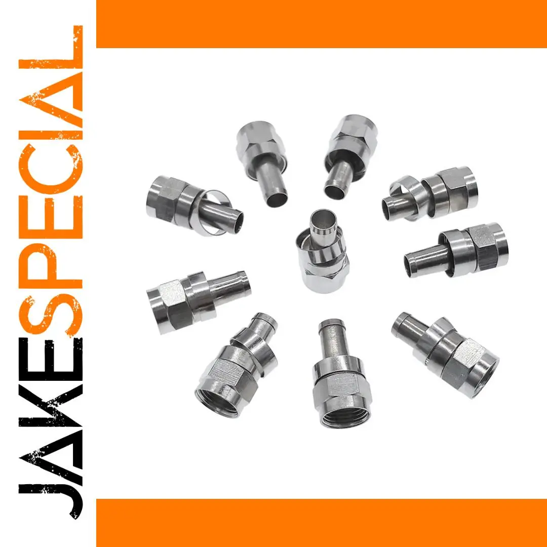 Set of 10 Silver F-Type Coaxial Connectors 1 Set of 10 Silver F-Type Coaxial Connectors