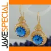 Elegant Blue Stone Drop Earrings for Women