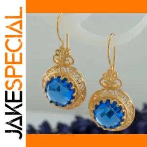 Elegant Blue Stone Drop Earrings for Women