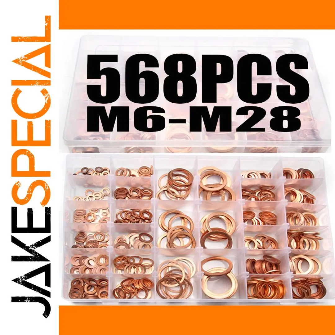 High-Quality Copper Washer Set 568pcs M6-M28 1 High-Quality Copper Washer Set 568pcs M6-M28