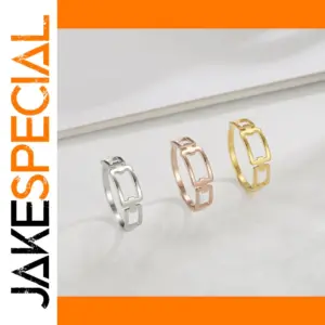 Rectangular Women's Gold & Silver Fashion Rings