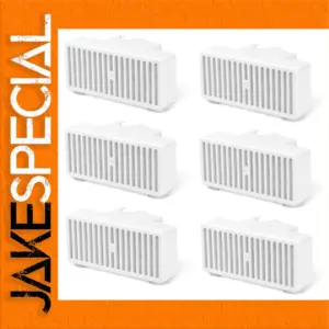 Set of 6 White T-Shaped Pet Water Filter Inserts