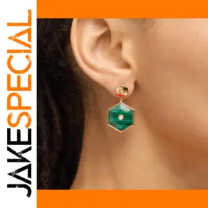 Gold Stainless Steel Hexagonal Earrings for Women