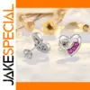 Heart-Shaped Silver & Pink Cubic Zirconia Earrings