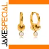 Stainless Steel Hoop Earrings with Zirconia