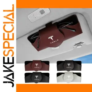 Tesla Leather Glasses Holder for Sun Visor