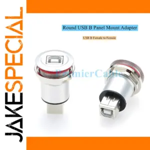 USB B Panel Mount Connector 22mm Aluminum