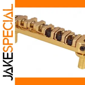 Gold Electric Guitar Bridge with Ball Roller Tailpiece