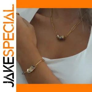 Minimalist Stainless Steel Jewelry Set with Gold Finish