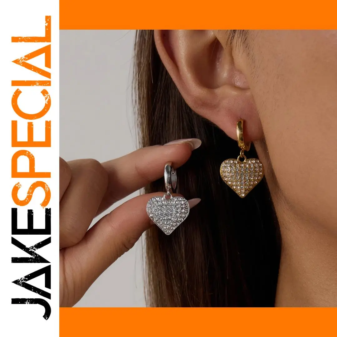 Stainless Steel Heart Drop Earrings 1 Stainless Steel Heart Drop Earrings