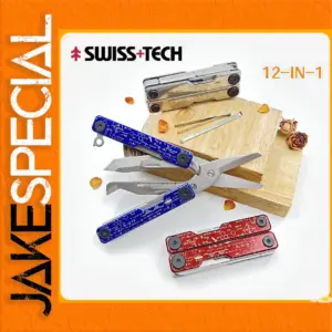 Swiss Tech 12-in-1 Multi-Tool with Stainless Steel Features