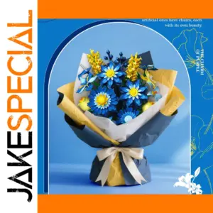 Ice Blue Daisy Building Block Bouquet