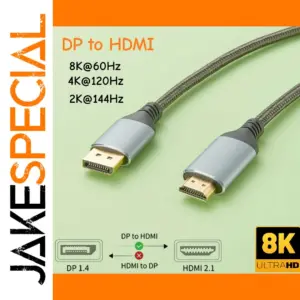 DisplayPort to HDMI 8K 1.8m Cable