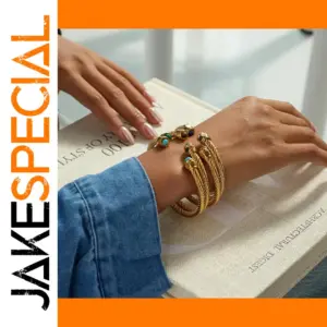 Stainless Steel Gold-Tone Cuff Bracelet for Women