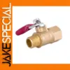 1/4" NPT Brass Shut-Off Ball Valve with Red Handle