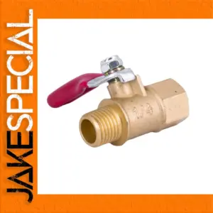 1/4" NPT Brass Shut-Off Ball Valve with Red Handle