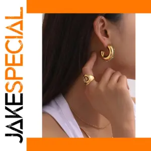Geometric Stainless Steel Gold Earrings for Women