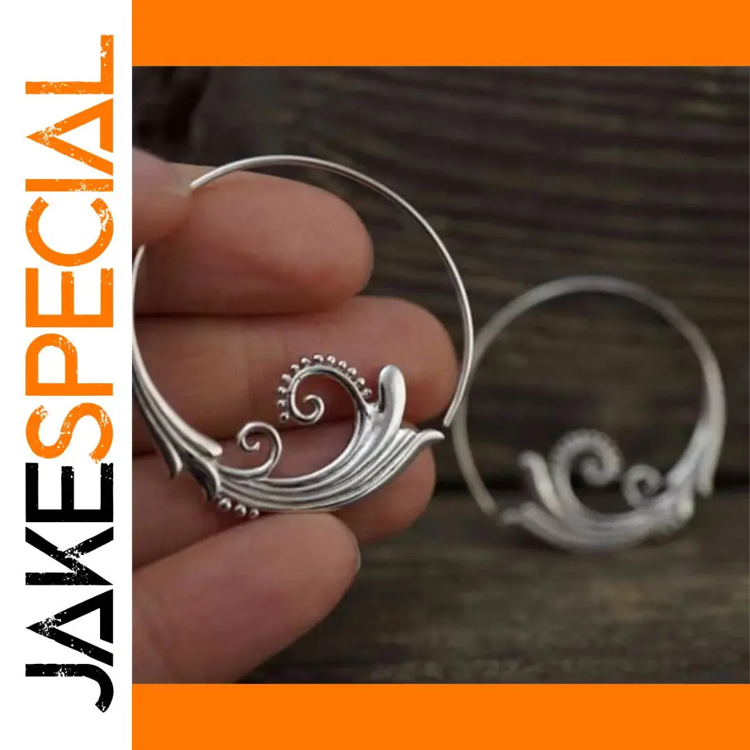 Vintage Sea Wave Hoop Earrings for Women 1 Vintage Sea Wave Hoop Earrings for Women