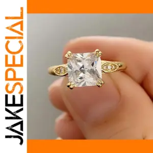 Vintage Geometric Punk Ring with Cubic Zirconia