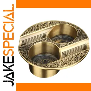 Vintage Metal Cigar Ashtray with Ornate Design