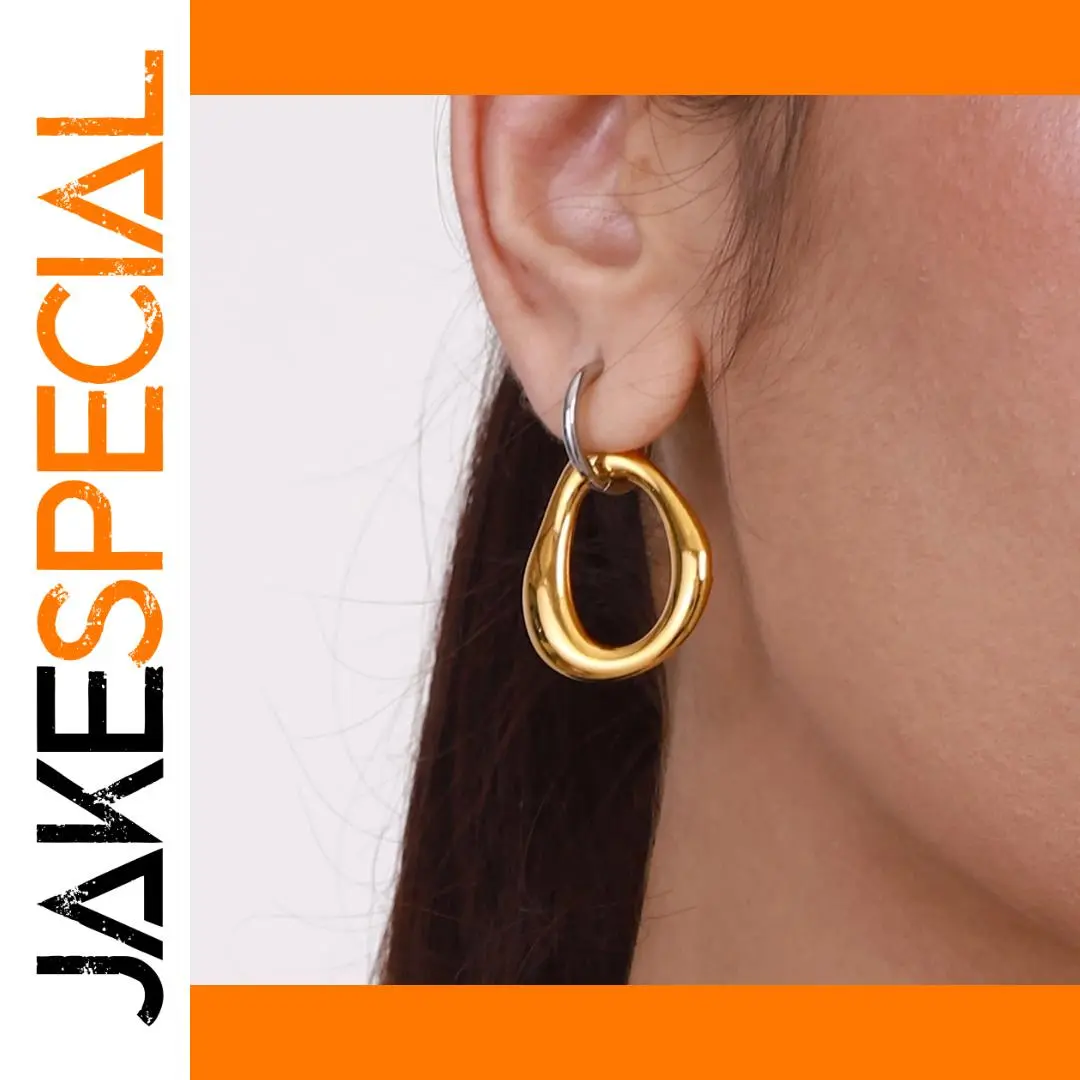 Gold Stainless Steel Irregular Earrings 1 Gold Stainless Steel Irregular Earrings
