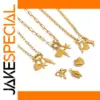 Gold Colored Jewelry Set with Charms