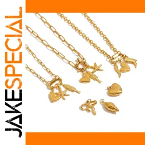 Gold Colored Jewelry Set with Charms