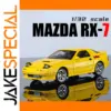 Yellow 1:32 Scale Mazda RX-7 Diecast Model