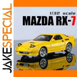 Yellow 1:32 Scale Mazda RX-7 Diecast Model