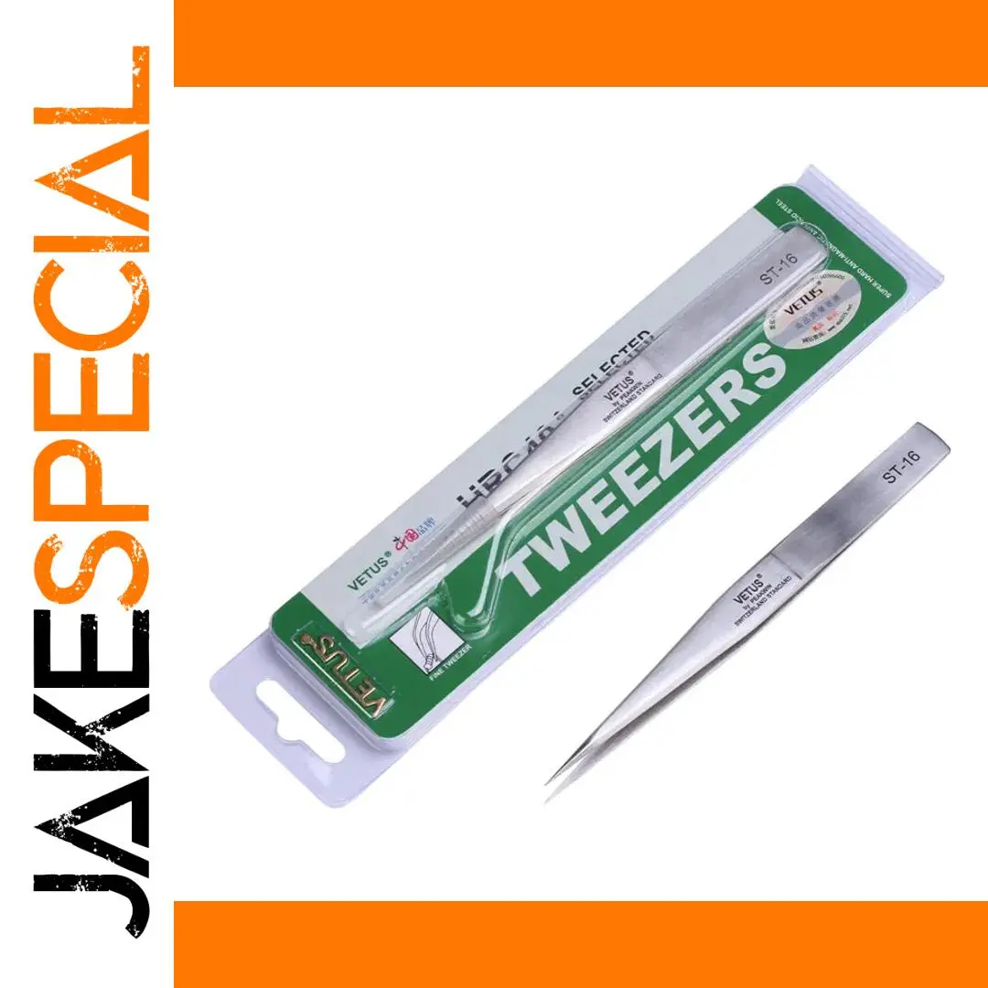 Vetus Switzerland ST-16 Precision Stainless Steel Tweezers 1 Vetus Switzerland ST-16 Precision Stainless Steel Tweezers