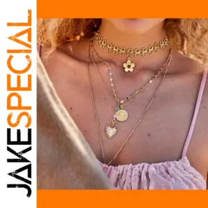 Vintage Gold Stainless Steel Layered Necklace