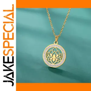 Stainless Steel Lotus Flower Necklace