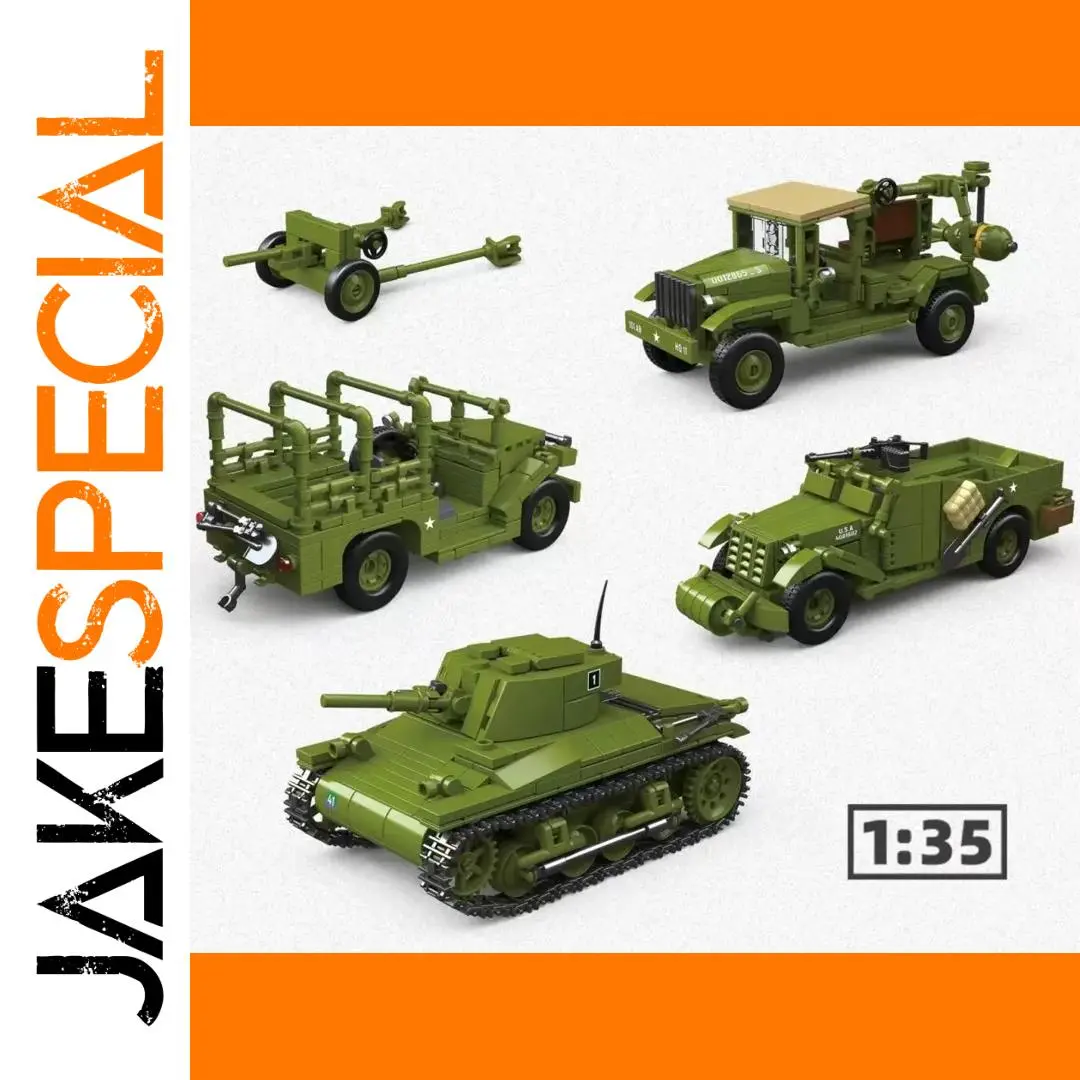 WWII Military Vehicle Building Set (300-469 pcs) 1 WWII Military Vehicle Building Set (300-469 pcs)