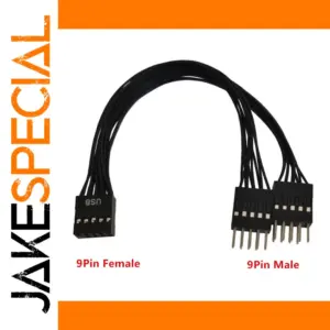 Black USB 2.0 Motherboard Header Extension Cable