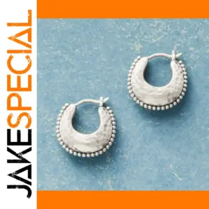Silver Geometric Hoop Earrings for Women