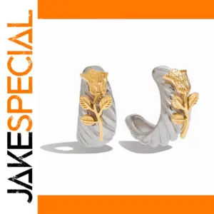 Stainless Steel Floral Accent Earrings