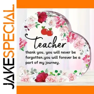Colorful Floral Acrylic Thank-You Plate for Teachers