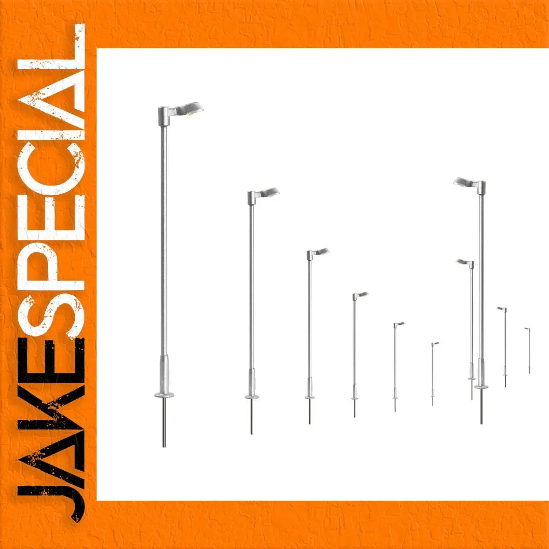 Modern N Scale Urban Street Lights Set of 10 1 Modern N Scale Urban Street Lights Set of 10