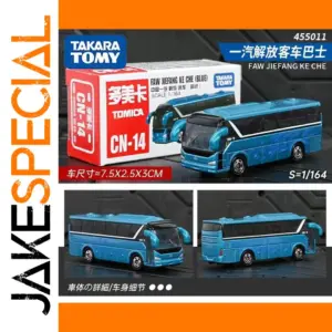 Blue Alloy Jiefang CN-14 Bus Model 1:64 Scale