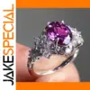 Elegant Women's Ring with Purple Zircon
