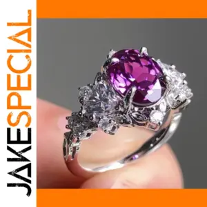 Elegant Women's Ring with Purple Zircon