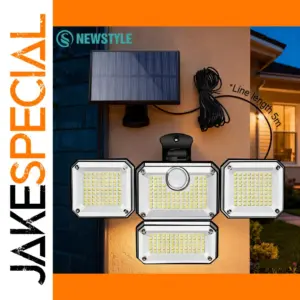 Solar Security Light with 4 Adjustable Heads
