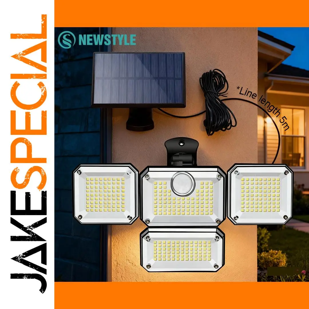 Solar Security Light with 4 Adjustable Heads 1 Solar Security Light with 4 Adjustable Heads