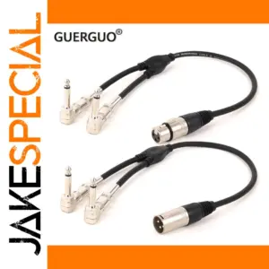 Dual 6.35mm Mono Y-Splitter Cable for Audio