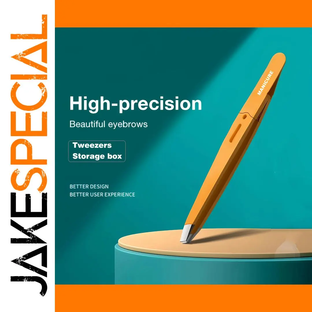 Bright Orange Stainless Steel Eyebrow Tweezer 1 Bright Orange Stainless Steel Eyebrow Tweezer