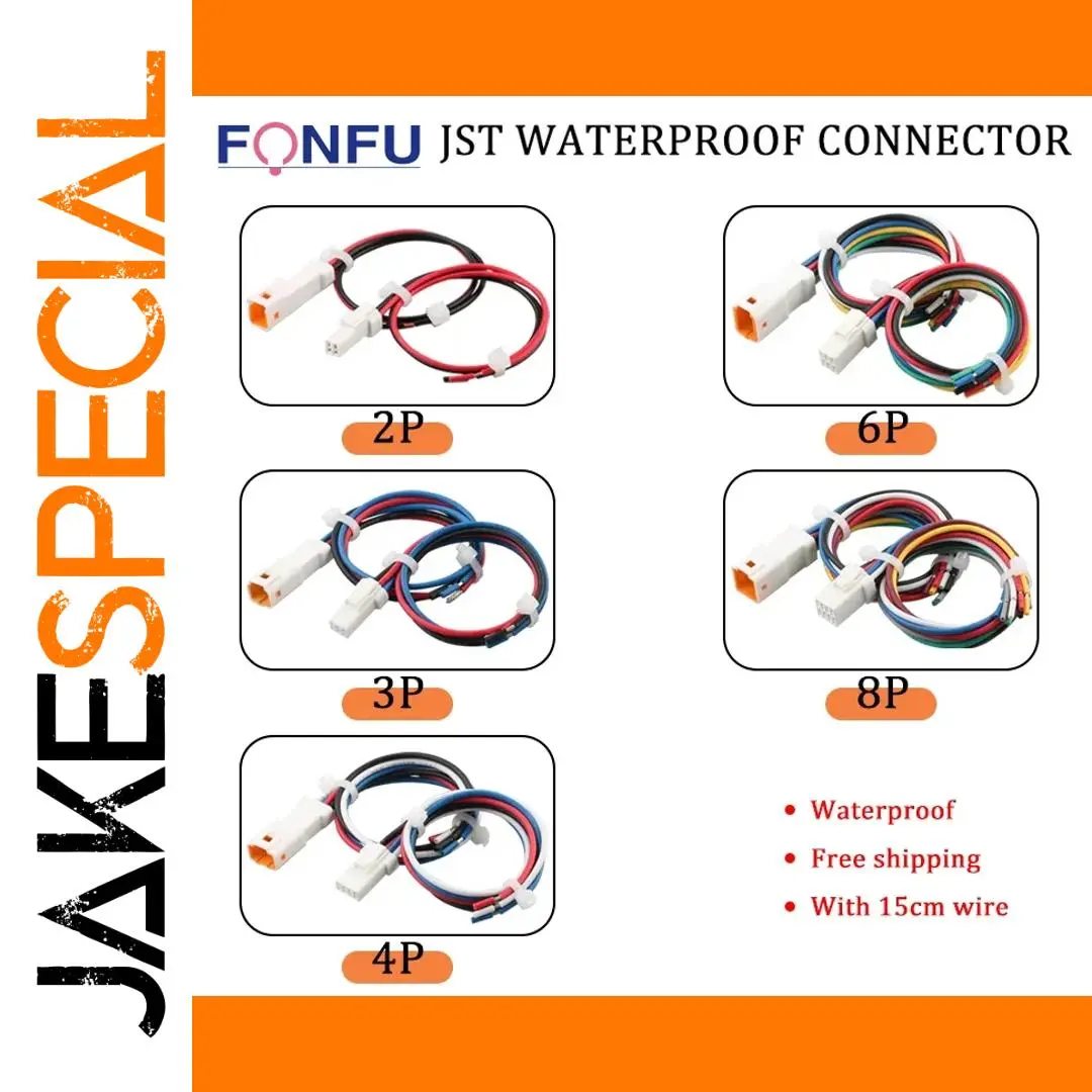 Waterproof Electrical Connectors Set 2P-8P 1 Waterproof Electrical Connectors Set 2P-8P