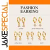Stainless Steel Hoop Earrings with Charms