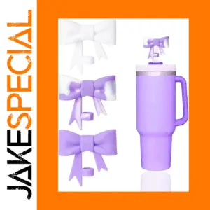 Pink Bow Silicone Straw Cover Set for Stanley Tumblers